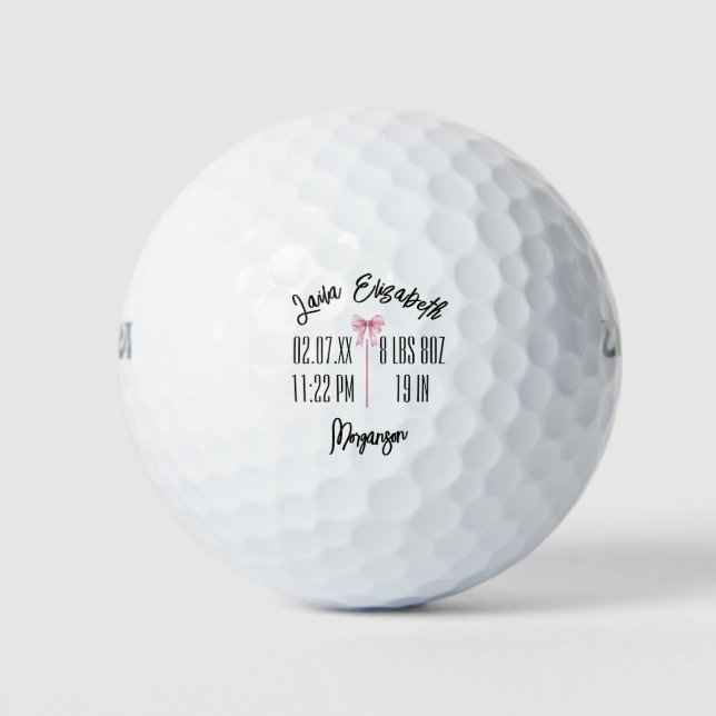 Balles De Golf Annonce de naissance de bébé Statistiques Cadeau p (Devant)