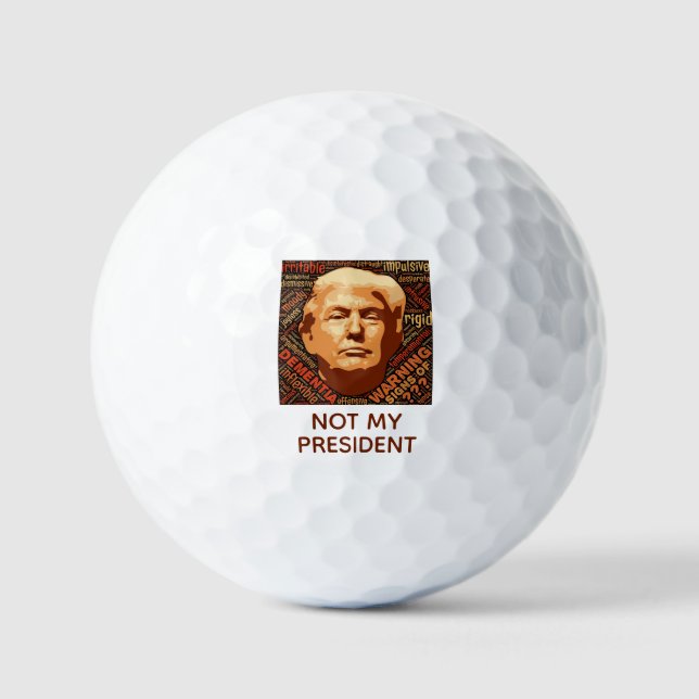 Balles De Golf Anti Donald Trump pas mon président politique (Recto)