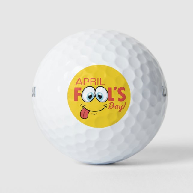 Balles De Golf April Fool's Day Happy Funny Face | Vacances (Devant)