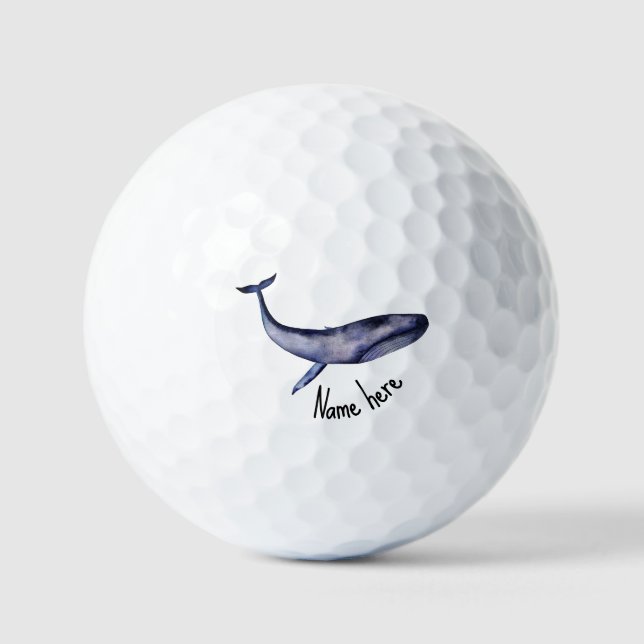 Balles De Golf Aquarelle Baleine bleue (Recto)