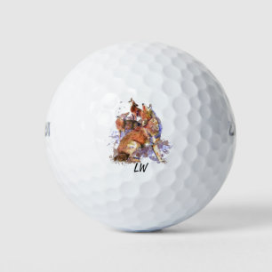 Balles De Golf Aquarelle Coyote Animaux Art Monogramme Art