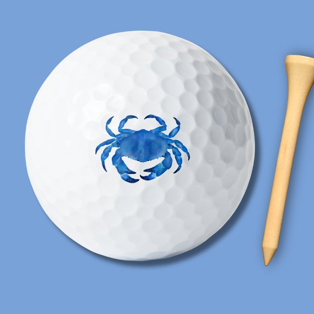 Balles De Golf Aquarelle de crabe bleu (Blue crab motif golf balls)