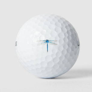 Balles De Golf Aquarelle de libellule bleue vintage