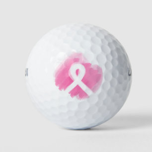 Balles De Golf Aquarelle du ruban de sensibilisation au cancer du