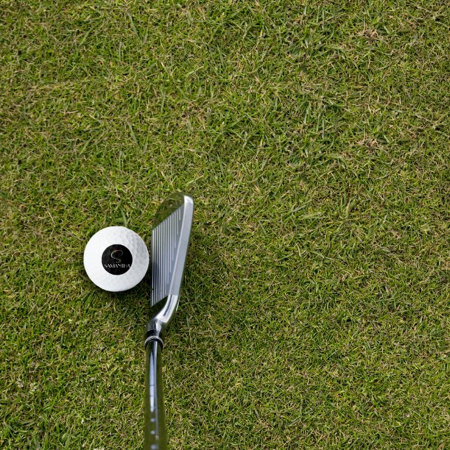 Balles De Golf Aquarelle fleur sauvage monogramme S blanc rouge n (Créateur téléchargé)