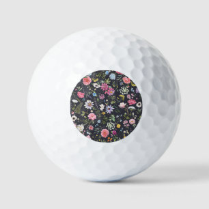 Balles De Golf Aquarelle Florale : Motif d'été doux.
