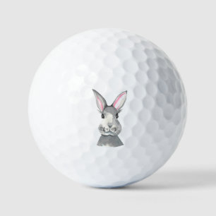 Balles De Golf Aquarelle Gris adorable Lapin