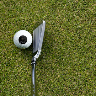 Balles De Golf Aquarelle lettre de nom T bleu Restez à la maison 