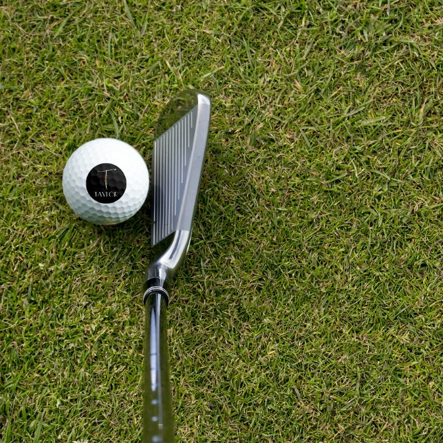 Balles De Golf Aquarelle lettre de nom T bleu Restez à la maison  (Créateur téléchargé)