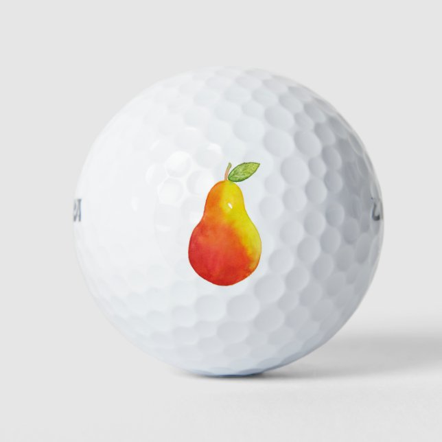 Balles De Golf Aquarelle Poire (Devant)