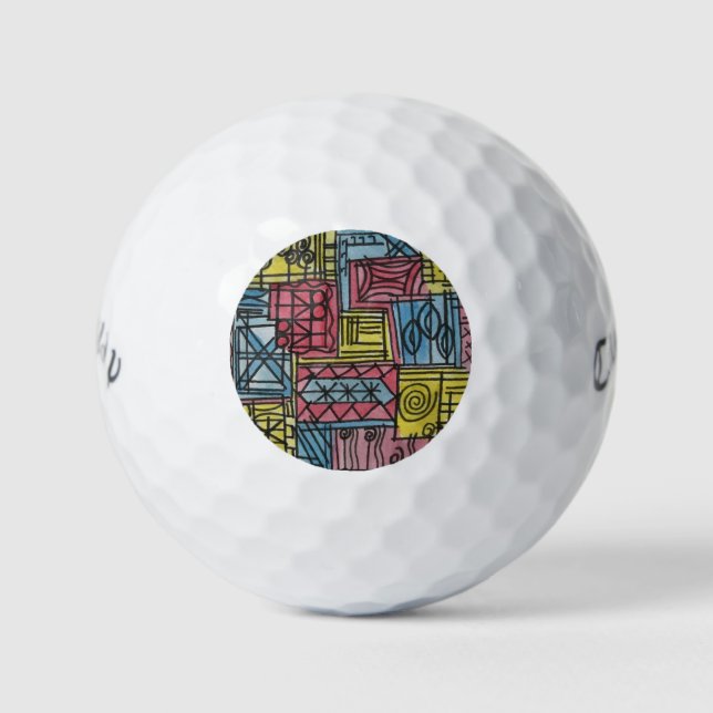 Balles De Golf Aquarelle Quirky-Modern (Devant)