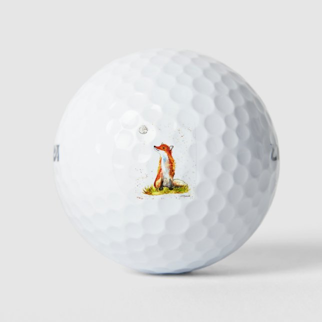 Balles De Golf Aquarelle renard forêt boisé animaux rustique bébé (Devant)