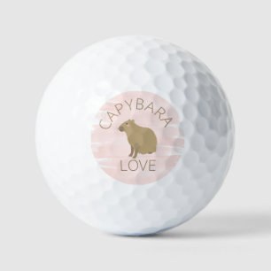Balles De Golf Aquarelle rose fille Capybara Kawaii