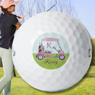 Balles De Golf Aquarelle rose Personnalisé Sassy Kassy Monogramme