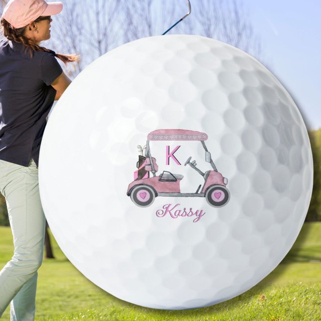 Balles De Golf Aquarelle rose Personnalisée Panier Sassy Kassy (Créateur téléchargé)