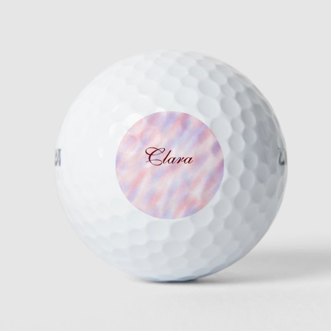 Balles De Golf Aquarelle rose rouge marron abstrait ajouter namep (Devant)
