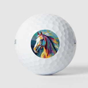 Balles De Golf Aquarelles Illustration de la tête de cheval