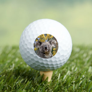 Balles De Golf Arbre À Fleurs Jaunes Avec Koala,