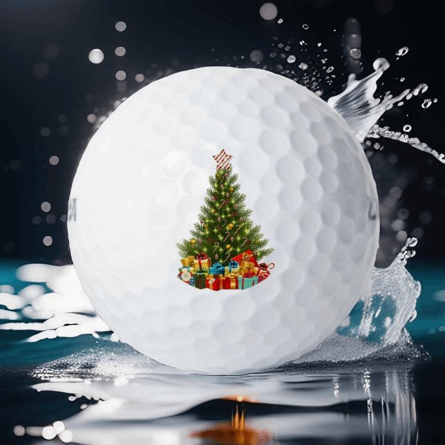 Balles De Golf Arbre de Noël avec étoile et présente Fête (Créateur téléchargé)