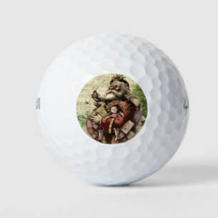 Balles De Golf Arbre de Noël du Père Noël joyeux Illustration cla