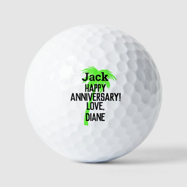 Balles De Golf Arbre de palmier d'anniversaire mari Boules de gol (Recto)