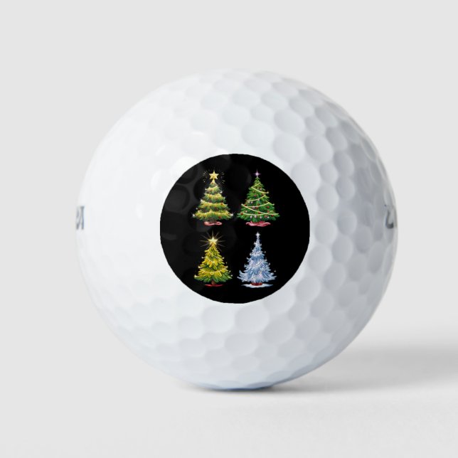 Balles De Golf Arbre vert Noël Vacances d'hiver (Devant)