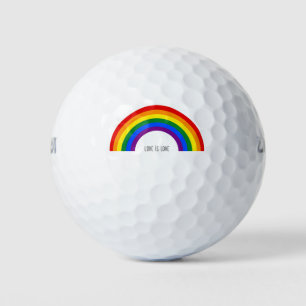 Balles De Golf Arc-en-ciel gay pride. L'amour est l'amour.