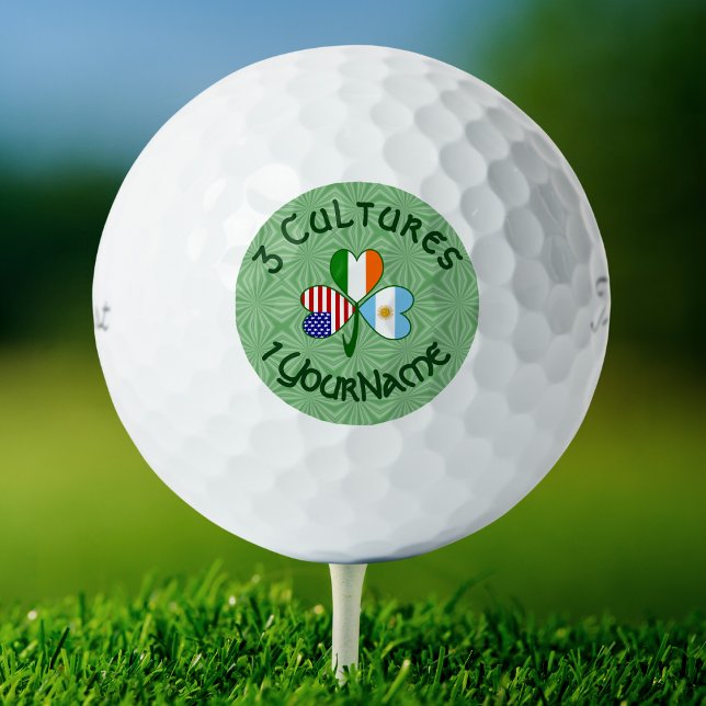 Balles De Golf Argentine Irlande USA Shamrock Drapeau Personnalis (Créateur téléchargé)