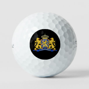 Balles De Golf Armoiries de Pays-Bas sur tpv1 noir gbcnt
