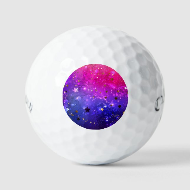 Balles De Golf Arrière - plan rose brillant (Recto)