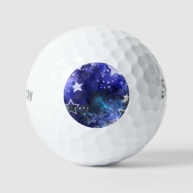 Balles De Golf Arrière - plan spatial avec étoiles (Recto)
