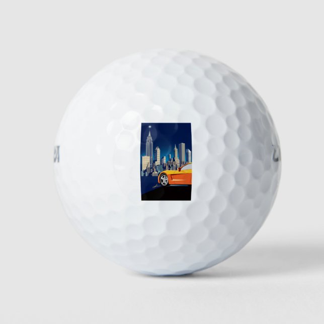 BALLES DE GOLF ART AUTOMOBILE DE VETTE ÉLÉGANT (Devant)