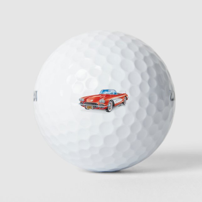BALLES DE GOLF ART AUTOMOBILE DE VETTE ÉLÉGANT (Devant)