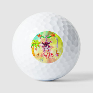 Balles De Golf Art by Micheal Zion Smile Golf Balls