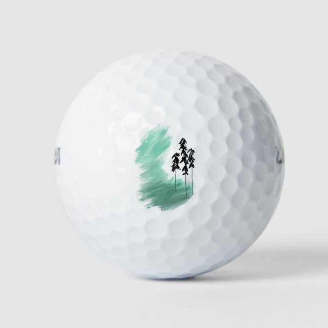 Balles De Golf art de l'arbre vert scandinave simple moderne ment (Devant)