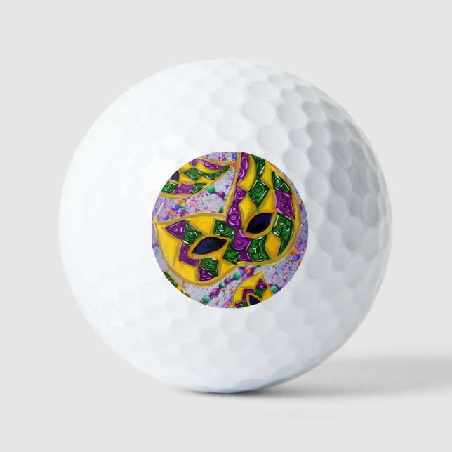BALLES DE GOLF ART DE MARDI GRAS    (Recto)