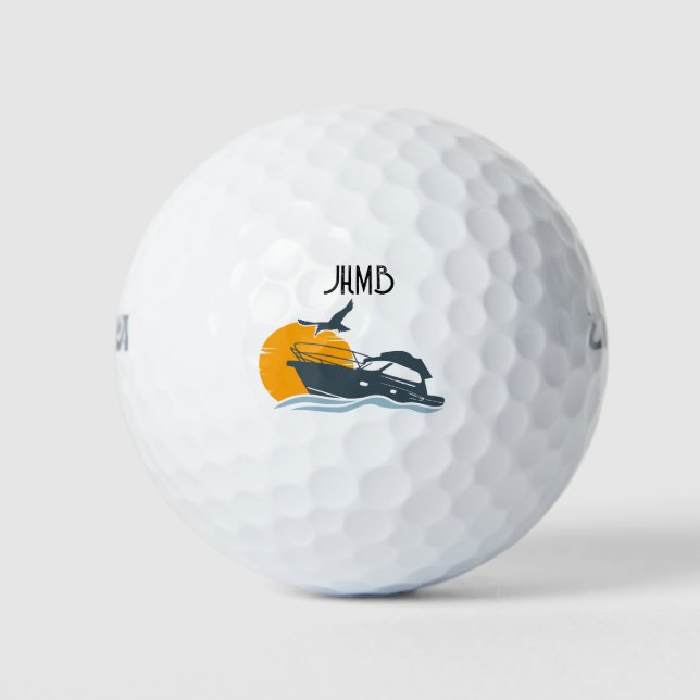 Balles De Golf Art de monogramme de bateau pour les bateliers et  (Devant)
