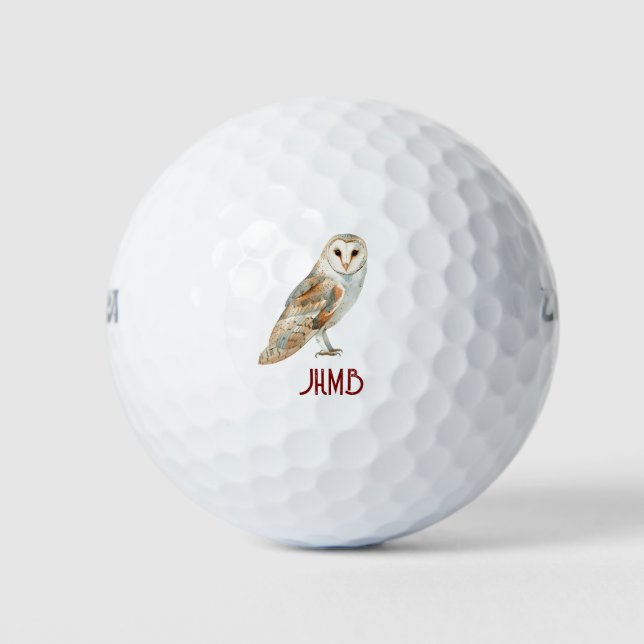 Balles De Golf Art de monogramme d'oiseau de grange (Devant)
