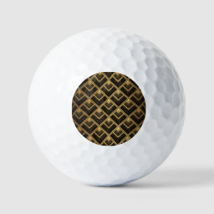 Balles De Golf Art Déco Black Gold : Géométrique