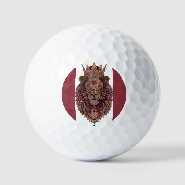 Balles De Golf Art du lion couronné royal (Recto)