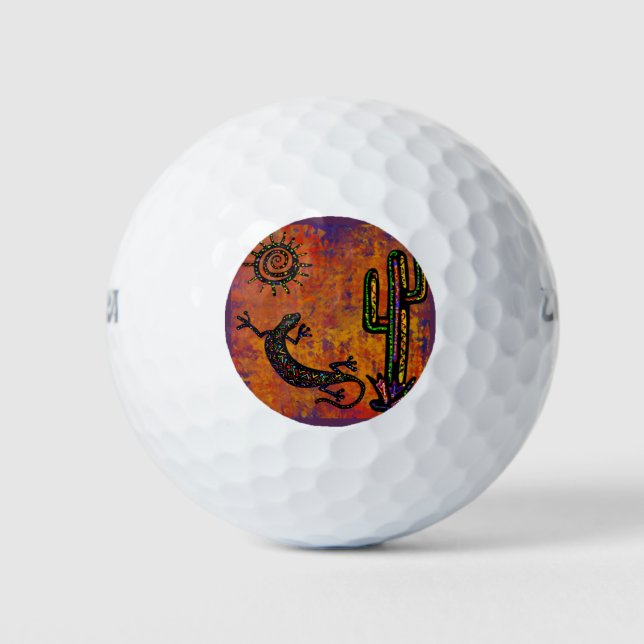 BALLES DE GOLF ART DU SOUTHWESTERN LIZARD (Devant)