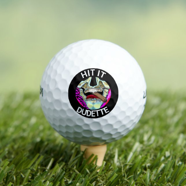 Balles de Golf Art Pop Crâne de Dudette Drôle (T-shirt Insitu)