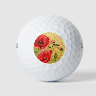 Balles De Golf Art Red Poppy