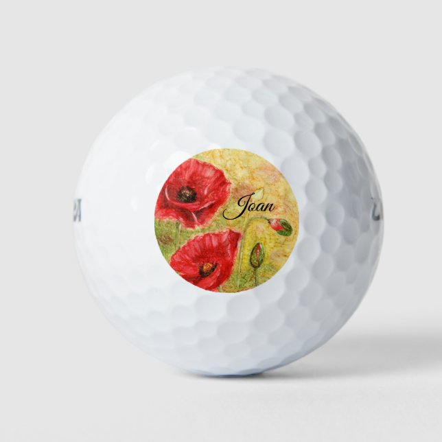 Balles De Golf Art Red Poppy (Devant)