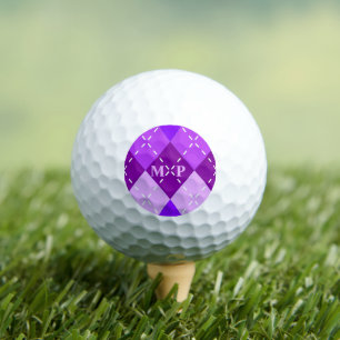 Balles De Golf Arygle pourpre avec pointillage blanc