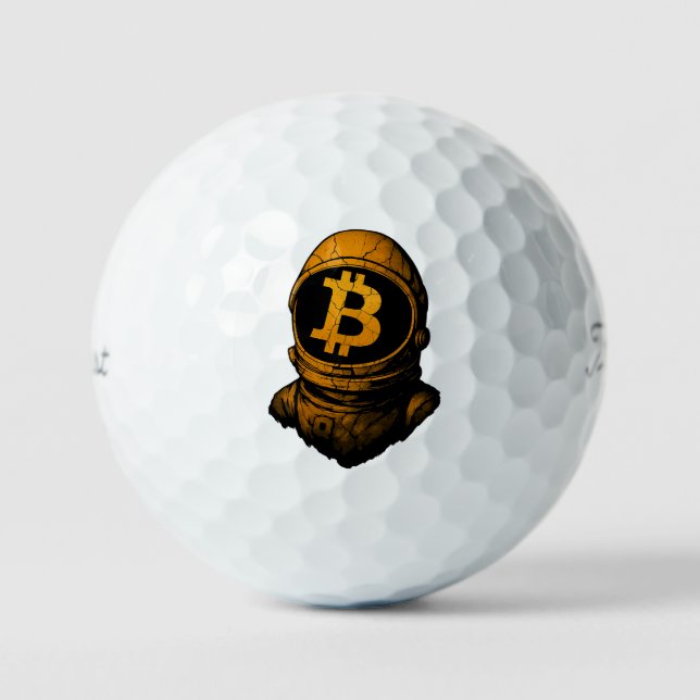 Balles De Golf Astronaut Bitcoin-Crypto (Recto)