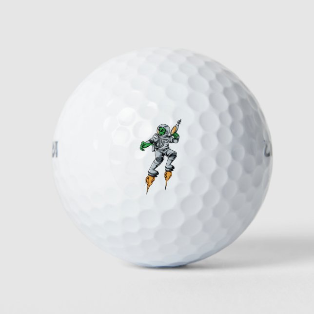 Balles De Golf Astronaute Alien Sci-Fi Espace Ufo (Devant)