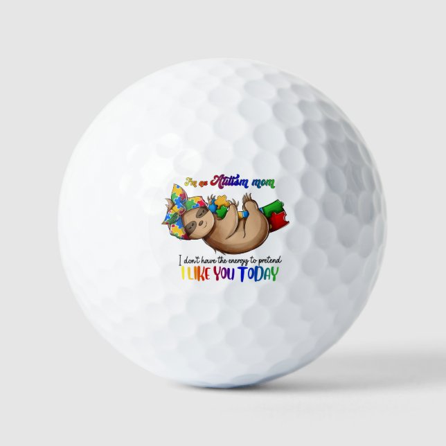 Balles De Golf Autism Mom - Sloth (Recto)