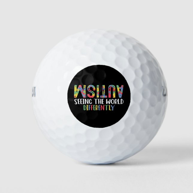 Balles De Golf Autisme Voir le monde différemment Sensibilisation (Devant)