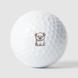Balles De Golf Autocollant de chien de dessin animé adorable sur